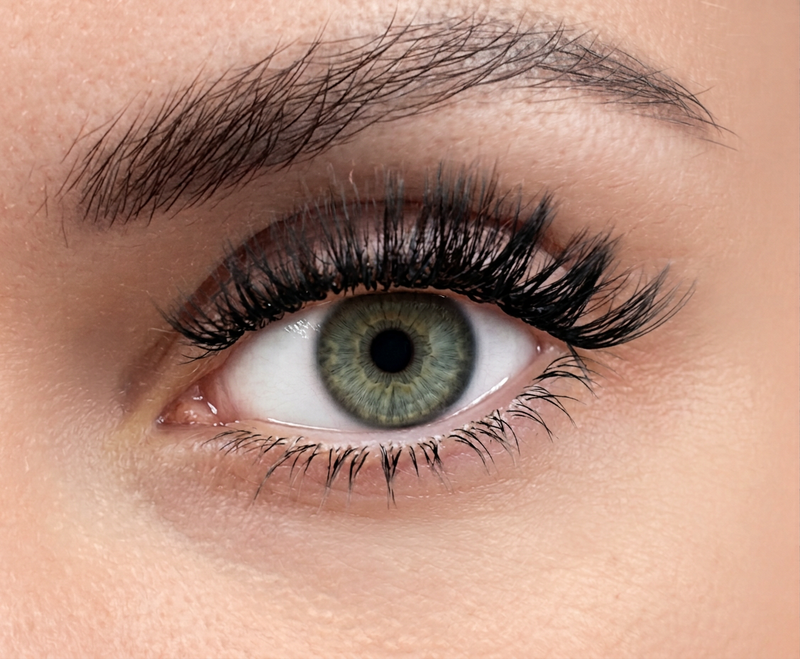 Model wearing Get Fluffed Level 4 After Dark press on cluster lashes in Auckland NZ